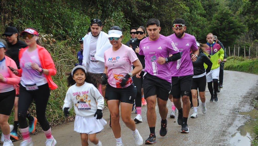 Corredores animados en el camino