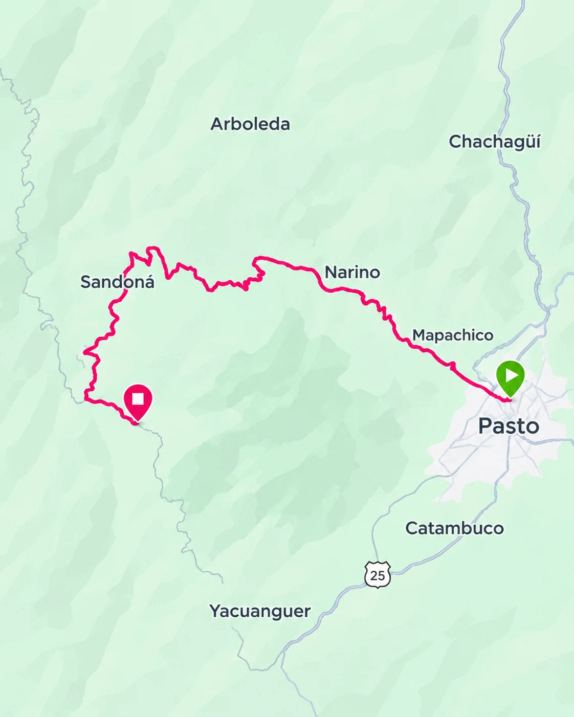 Mapa del recorrido de Ciclismo de Ruta